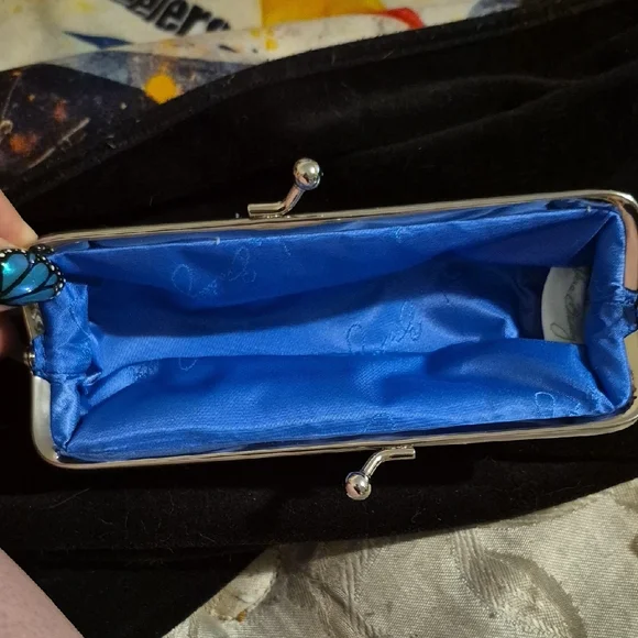 Vera Bradley Blue and Green Cosmetic Bag with Artistic Patterns - Picture 3 of 4